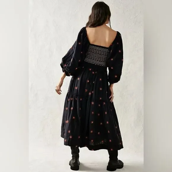 NEW FREE PEOPLE DAHLIA EMBROIDERED MAXI DRESS - Picture 2 of 3